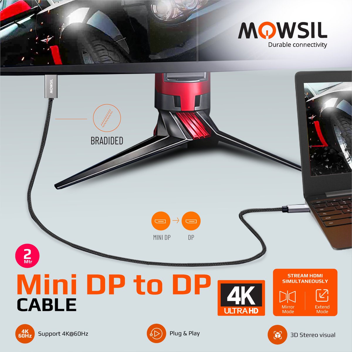 MowsilOfficial's tweet photo. Engineered for ultra-HD performance and durability, this braided 2M cable delivers crystal-clear output – perfect for gaming, design, and pro setups.
.
Order Now : https://t.co/gHWp268Zqs
.
#Mowsil #MiniDPtoDP #4KDisplay #TechEssentials #DisplayCable https://t.co/bkI1taWN09
