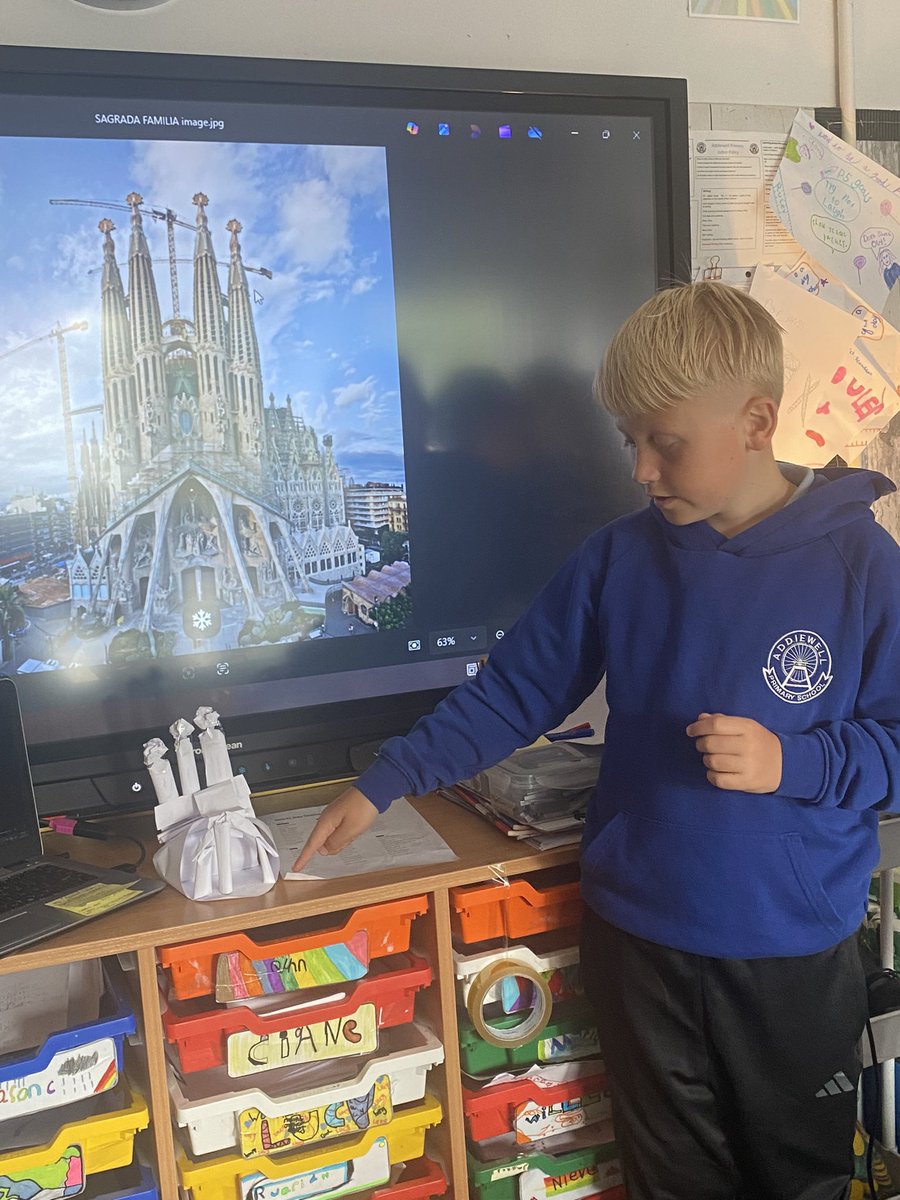 LeeleeMaz's tweet image. Primary 5 carried out a STEM challenge using only straws, paper and tape to create a replica of the Sagrada Familia in Barcelona. They did a class talk discussing their strategies and how they collaborated. @AddiewellPS
