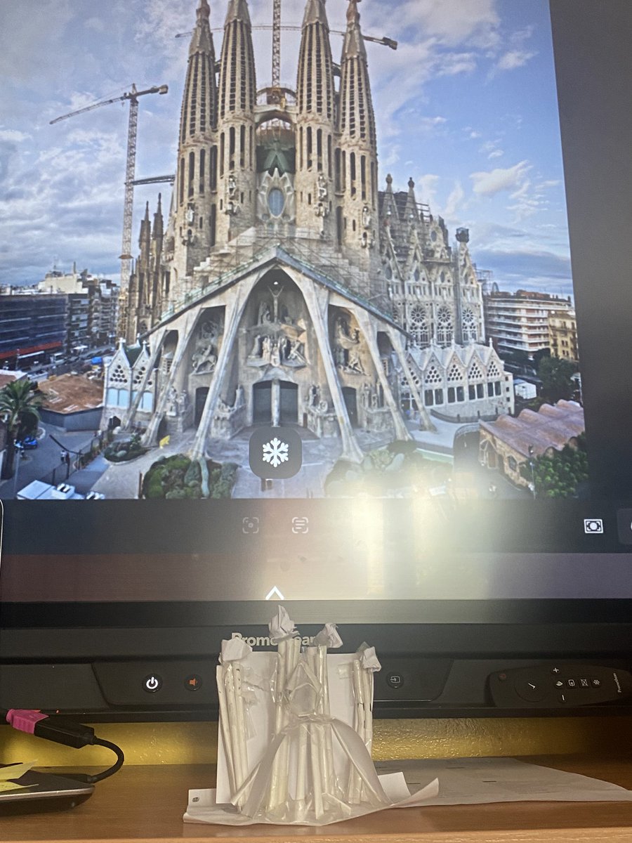 LeeleeMaz's tweet image. Primary 5 carried out a STEM challenge using only straws, paper and tape to create a replica of the Sagrada Familia in Barcelona. They did a class talk discussing their strategies and how they collaborated. @AddiewellPS