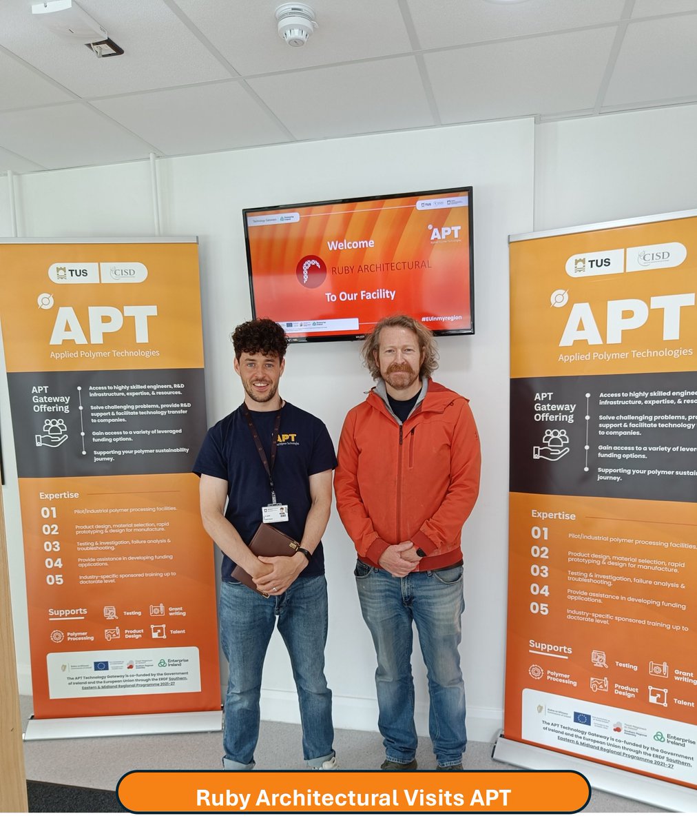 APT Applied Polymer Technologies (@apt_ireland) on Twitter photo Great to welcome Patrick Clarke from Ruby Architectural to <a href="/apt_ireland/">APT Applied Polymer Technologies</a> last week!!! It was a productive visit filled with insightful discussions and shared ideas.
#APT #Tus #ResearhAndDesign #EUinmyregion #PatrickClark #GavinKeane #RubyArchitectural #industryCollaboration Great to welcome Patrick Clarke from Ruby Architectural to <a href="/apt_ireland/">APT Applied Polymer Technologies</a> last week!!! It was a productive visit filled with insightful discussions and shared ideas.
#APT #Tus #ResearhAndDesign #EUinmyregion #PatrickClark #GavinKeane #RubyArchitectural #industryCollaboration