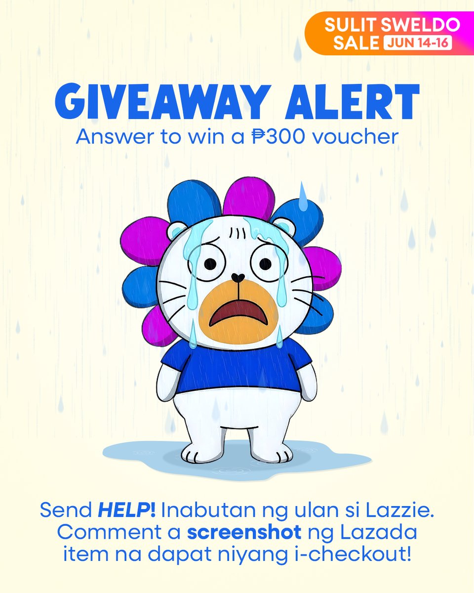 💥 GIVEAWAY ALERT! 💥
Unli comments for a ₱300 voucher:

👉 Drop a screenshot ng Lazada item na dapat i-check out ni Lazzie.
👉 Use #LazadaPH to make your entries valid.

Random winners will be chosen. Best of luck! 😍