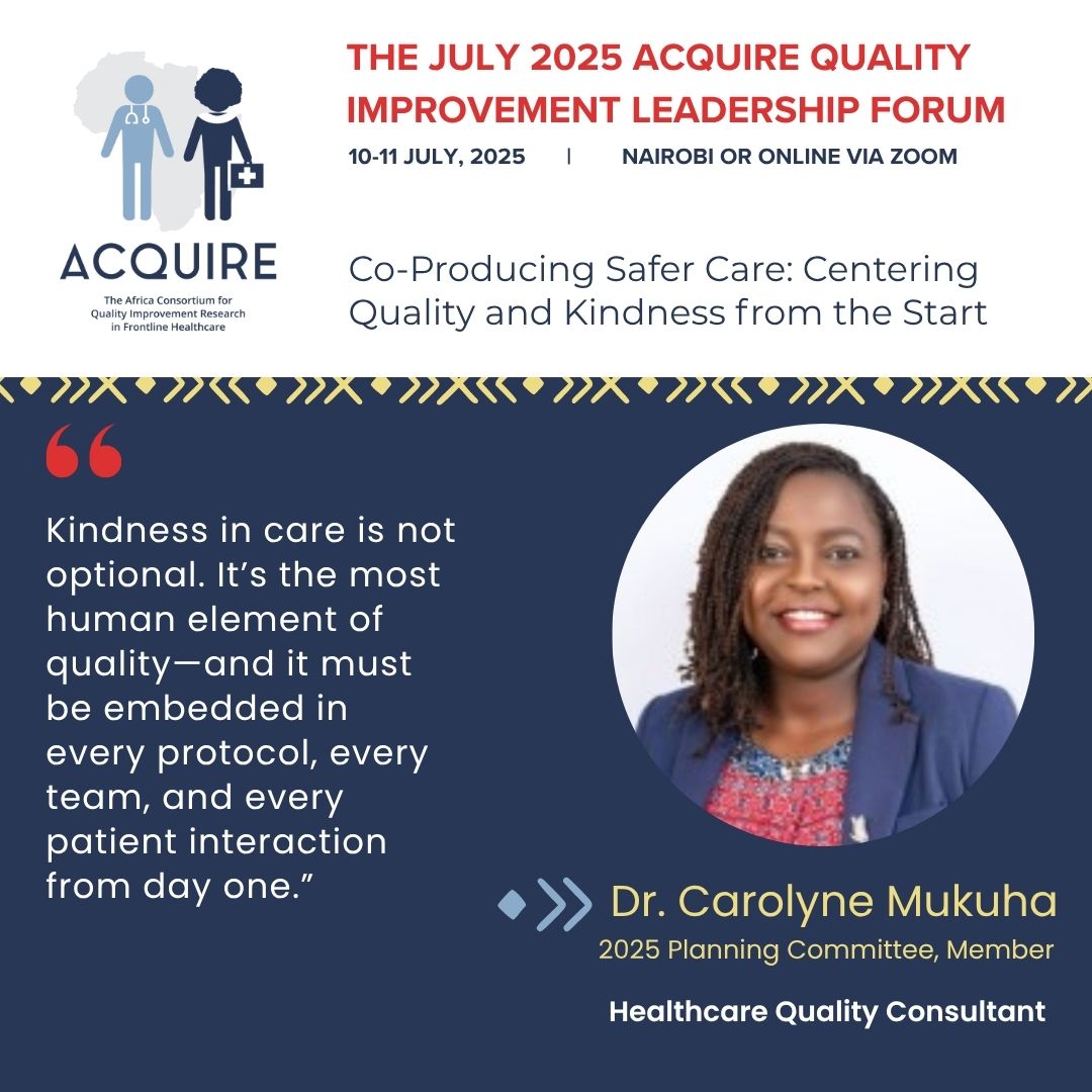 Transform patient care! Join the 2025 QI Forum (July 10-11) to exchange frontline innovations &amp; practical tools. Learn from minds like Dr. Carolyne Mukuha, a member of the Planning Committee. Sign up: qiforum.acquirefrontline.org #QIForum2025 #QualityImprovement #QILeadership
