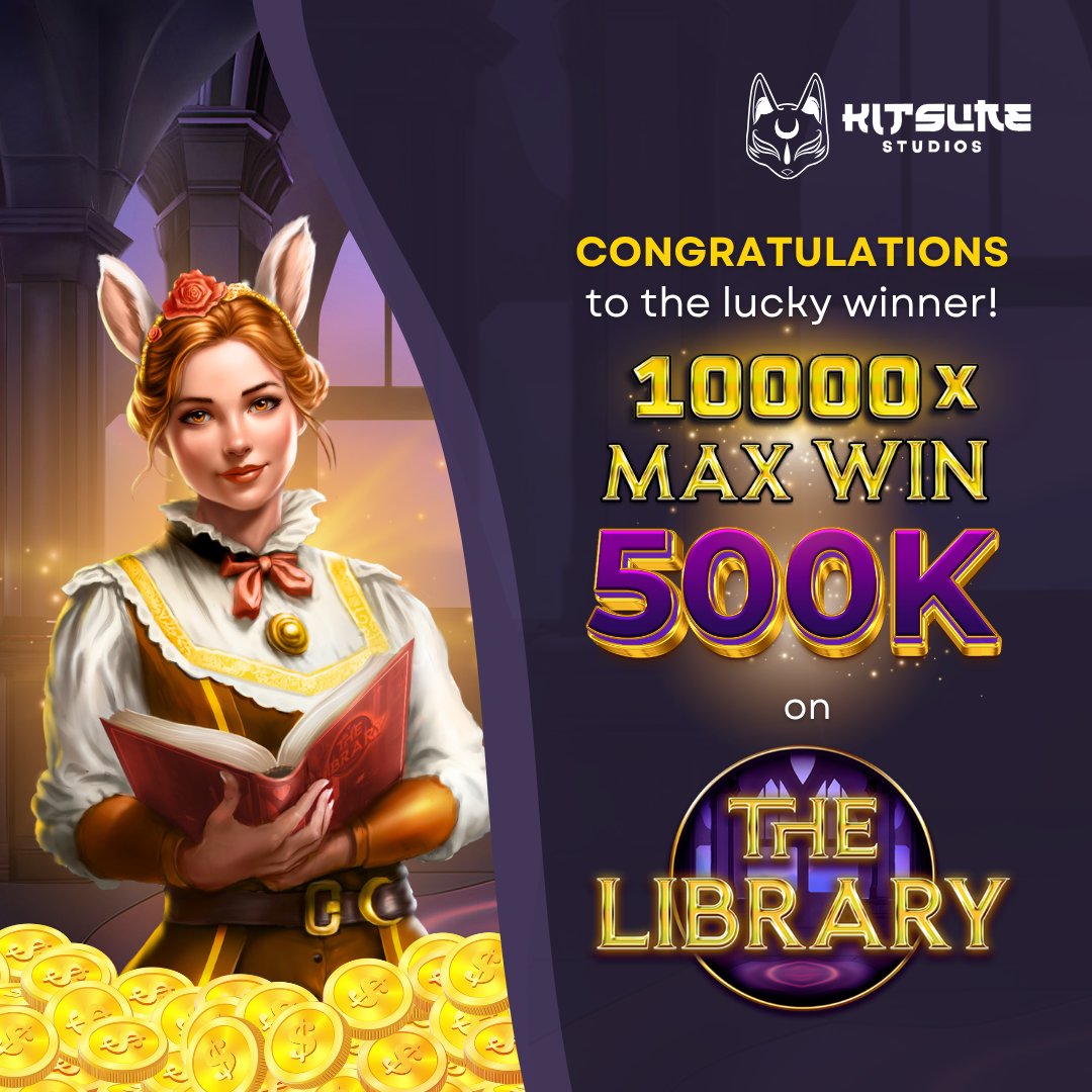A player just hit the 10,000x max win on The Library, scoring a $500,000 payout at one of our partner casinos! 💰📚

High volatility. Huge rewards.
Just the beginning.
#TheLibrary #MaxWin #KitsuneGamingStudios #iGaming #SlotGames #HacksawOpenRGS
🔗 shorturl.at/s3rCK