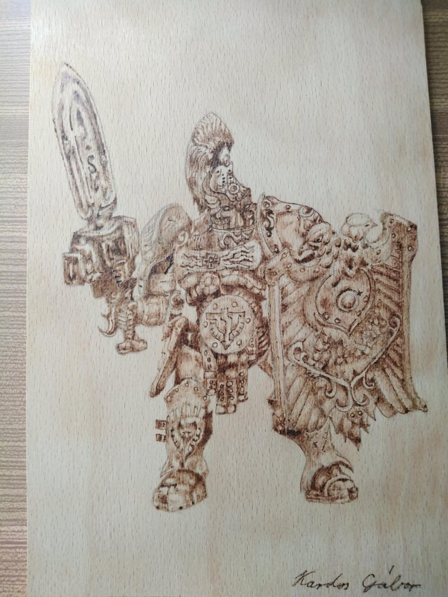 DrakArtForge's tweet photo. Finished Custodian warrior with a sword and shield from the Warhammer universe! :) https://t.co/YNEqDo1Ytb