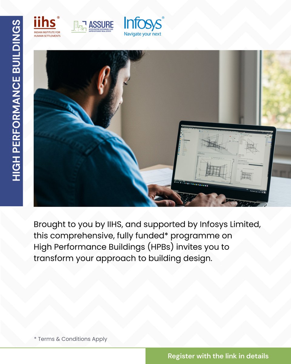 iihsin's tweet photo. Register now to be part of the webinar series: https://t.co/Zff6Kme2b0

🗓️ 11, 13, 18 and 20 June 2025 | 4:00 PM to 5:30 PM
📍 Online, on Zoom

#HighPerformanceBuildings #NetZeroDesign #IIHS #HPBSeries #BuildingDesign #SustainableArchitecture #ASSURE #Transsolar #EnergyEfficiency #GreenBuildings