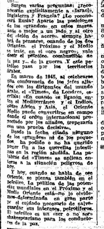 14 mayo 1948 - Gran Bretaña abandona por la puerta de atrás Palestina en un plan perfectamente orquestado. Se vota 12 segundos antes de que acabe su mandato. Inmediatamente, los sionistas proclaman unilateralmente el estado judío en Palestina, al que llamará "Israel". El