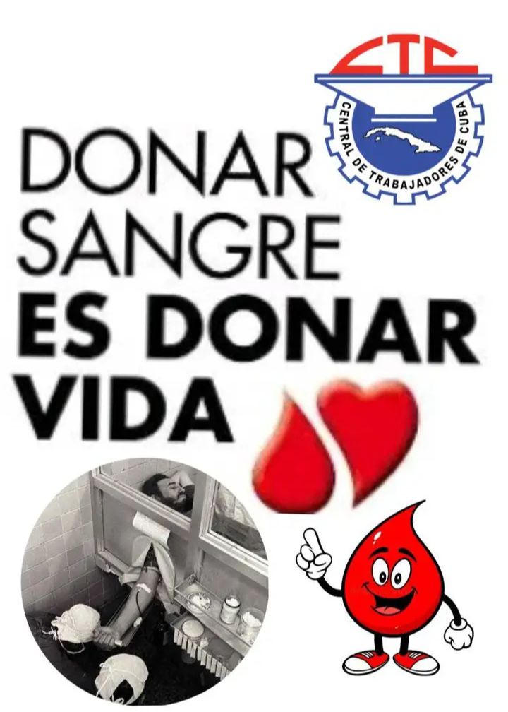 AMederos58030's tweet photo. DONAR SANGRE, ES DONAR VIDA.  Felicidades para todas nuestros DONANTES VOLUNTARIOS DE SANGRE. #CubaPorLaSalud
#CDRCuba #CiegoEn26 https://t.co/QC6DiyzQ4K