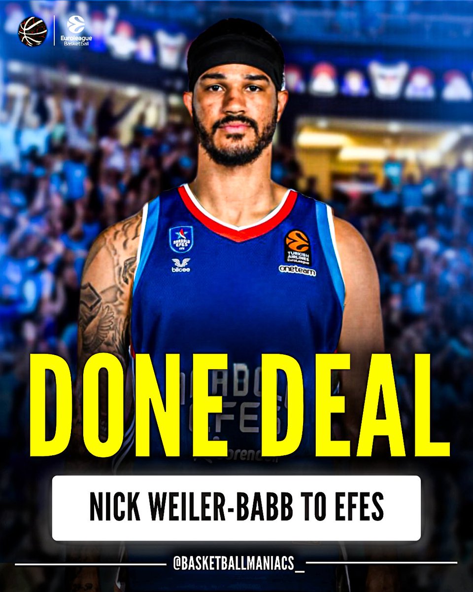 Basketballmaniacs_ (@bballmaniacs_) on Twitter photo The Nick Weiler-Babb race is over…
He was a strong candidate to join Greek champs Olympiacos; however, he is expected to sign with Anadolu Efes👀
Via: <a href="/mstef80/">Mihalis Stefanou 🏀</a>
#basketballmaniacs #efes #babb #paobc #olympiacosbc #turkey #euroleague The Nick Weiler-Babb race is over…
He was a strong candidate to join Greek champs Olympiacos; however, he is expected to sign with Anadolu Efes👀
Via: <a href="/mstef80/">Mihalis Stefanou 🏀</a>
#basketballmaniacs #efes #babb #paobc #olympiacosbc #turkey #euroleague