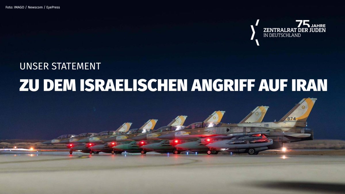 ZentralratJuden's tweet image. In der vergangenen Nacht hat die israelische Luftwaffe dutzende militärische Ziele im Iran angegriffen. Hier geht es zu unserem vollständigen Statement: zentralratderjuden.de/presseerklaeru…