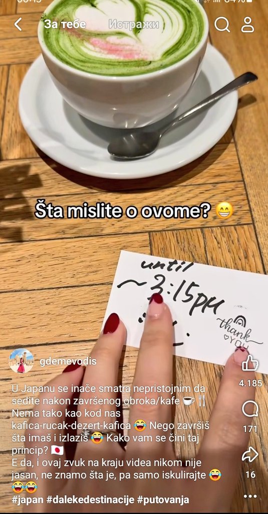 A ṣ̌ta mislite vi ovome? 😃

Замисли што ќе се деси кај нас ако им ограничиш времето колку да седат во локал, овие што пијаат (читај го лигават) едно кафе три саати 😂😂😂😂😂