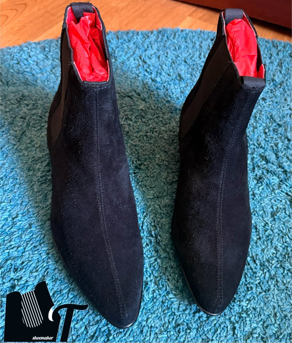 finished! keep on dancing! 
Kink Permanent Collection black velvet finish
#spanishhandmadeshoesforrockandrollers