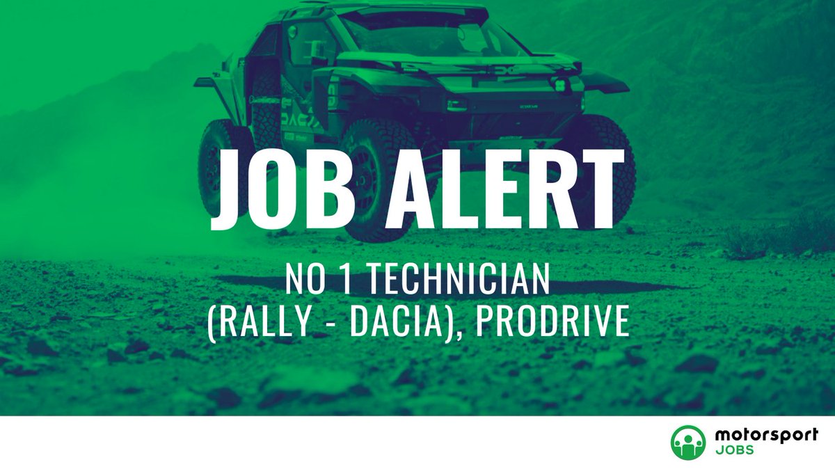 No1 Technician <a href="/prodrive/">Prodrive</a> Rally <a href="/daciauk/">Dacia UK</a>

Apply 🔗 motorsportjobs.com/en/job/no-1-te…

#motorsportjobs #motorsport #jobs #jobalert #jobsinmotorsport #prodrive #rallyraid #amr #jlr #Technician #rally #build #Dakar #equipment #dacia #Technicians #event #no1technician #performance #Sandrider