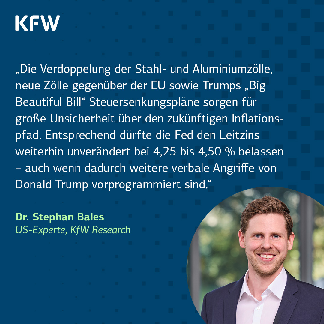 KfW Research (@kfw_research) on Twitter photo Die letzten Wochen haben gezeigt, dass sich die #Fed weiterhin auf ein schwer vorhersehbares wirtschaftliches Umfeld einstellen muss. <a href="/KfW/">KfW Bankengruppe</a> #Zölle #Leitzins #USA kfw.de/%C3%9Cber-die-… Die letzten Wochen haben gezeigt, dass sich die #Fed weiterhin auf ein schwer vorhersehbares wirtschaftliches Umfeld einstellen muss. <a href="/KfW/">KfW Bankengruppe</a> #Zölle #Leitzins #USA kfw.de/%C3%9Cber-die-…