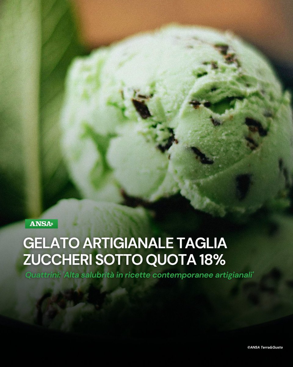 Nel contesto di incontri  'Zona Neutra del Gelato', ideato dal gelatiere romano Alessandro Giuffrè, si è parlato dello #zucchero, che nelle ricette del #gelato artigianale contemporaneo è pari al 18%, per offrire un prodotto più salubre.
#ANSATerraGusto
➡ bit.ly/4l2F7kB