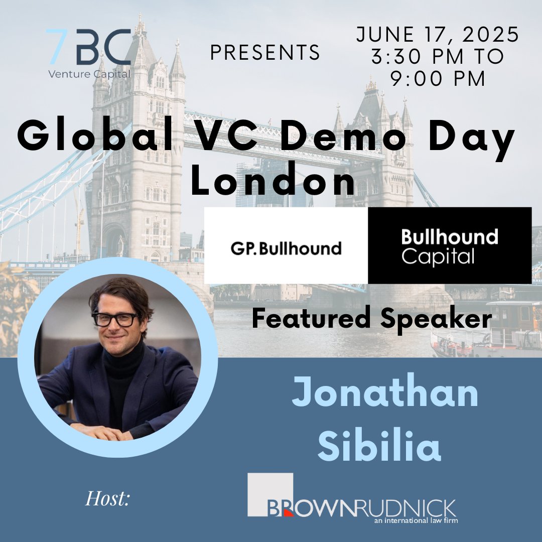 Calling all LPs, HNWIs, VCs &amp; startups to join Jonathan Sibilia, Partner, <a href="/BullhoundC/">Bullhound Capital</a> <a href="/GPBullhound/">GP Bullhound</a> at 7BC's Global VC Demo Day London event June 17th. Free for LPs and presenting VCs. Register now lu.ma/br2zb72h
