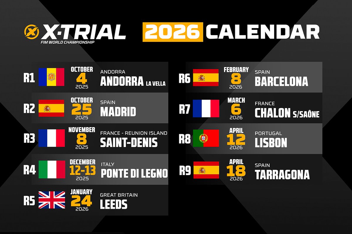 Here you have the 2026 season calendar!
x-trial.com/en/news/x-tria…
#xtrial #enjoyxtrial #xtrial2026 #FIM