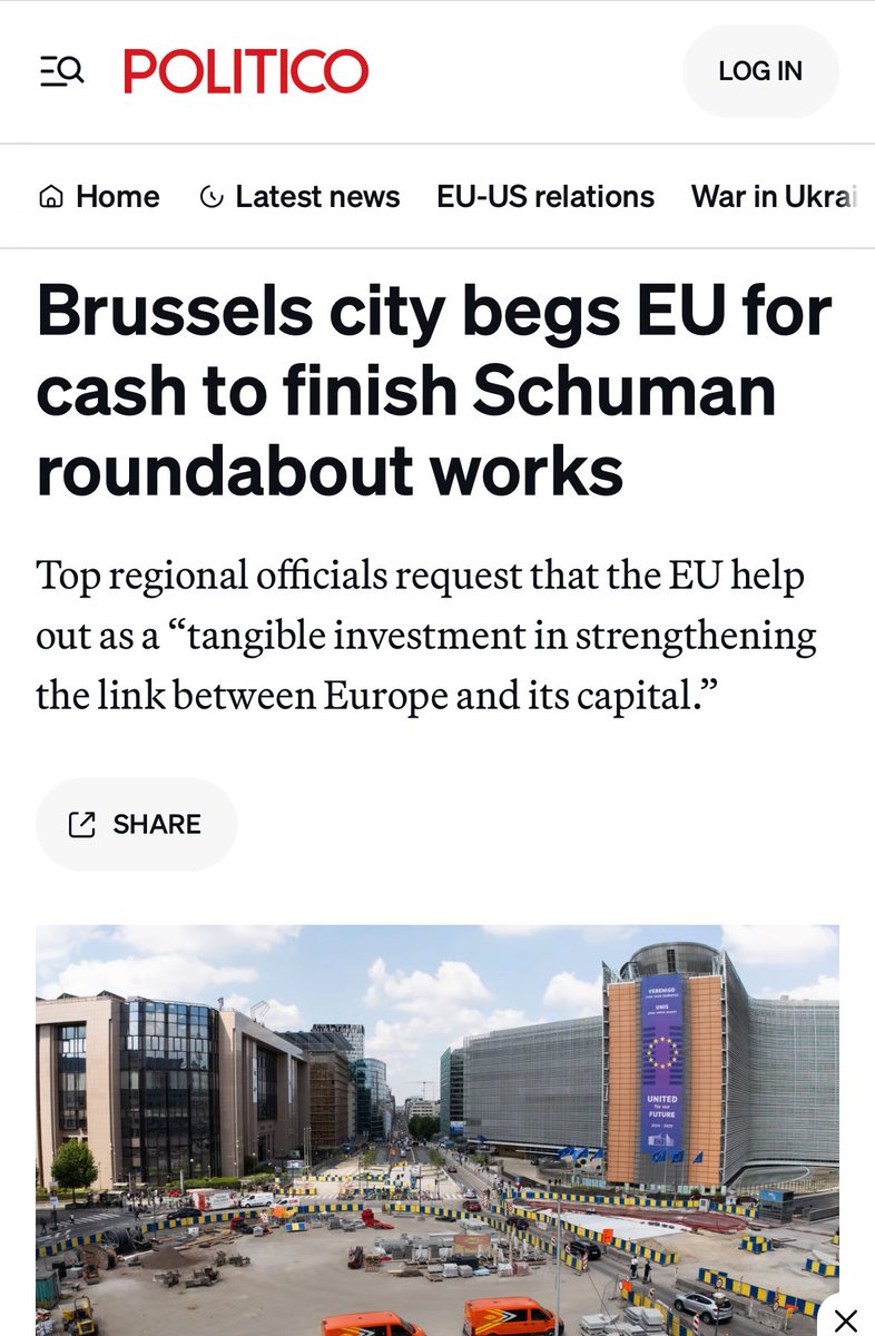 Is Politico using AI to edit stories?  Hours after we whooped them with this tobacco tax document, they run a piece with a photo of the exact same kiosk. And then they lifted our headline on the Schuman roundabout hours after we published. Suspicious!