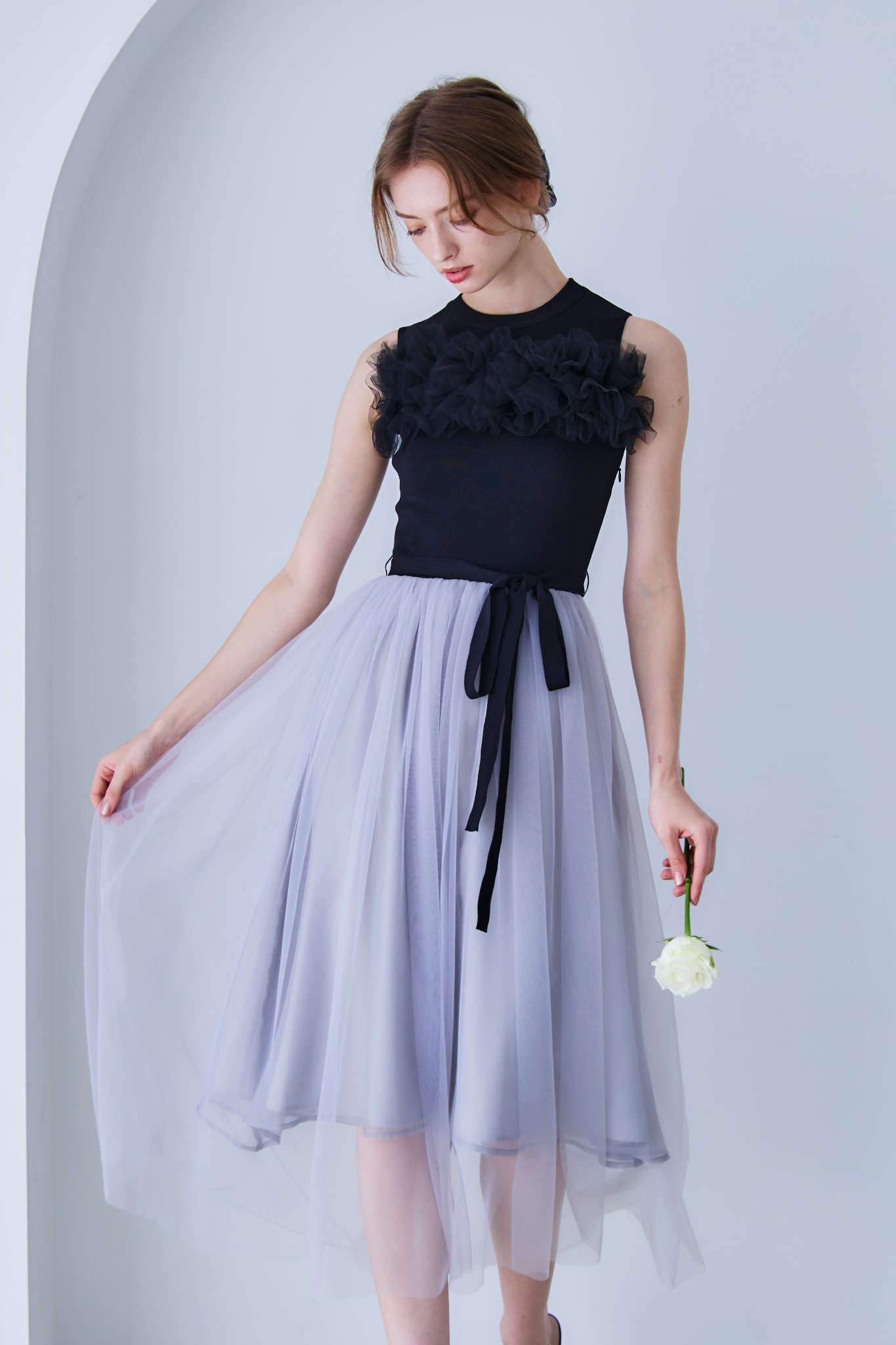 RIU ニットワンピース Riu ノースリーブ ニットワンピース リゼクシー