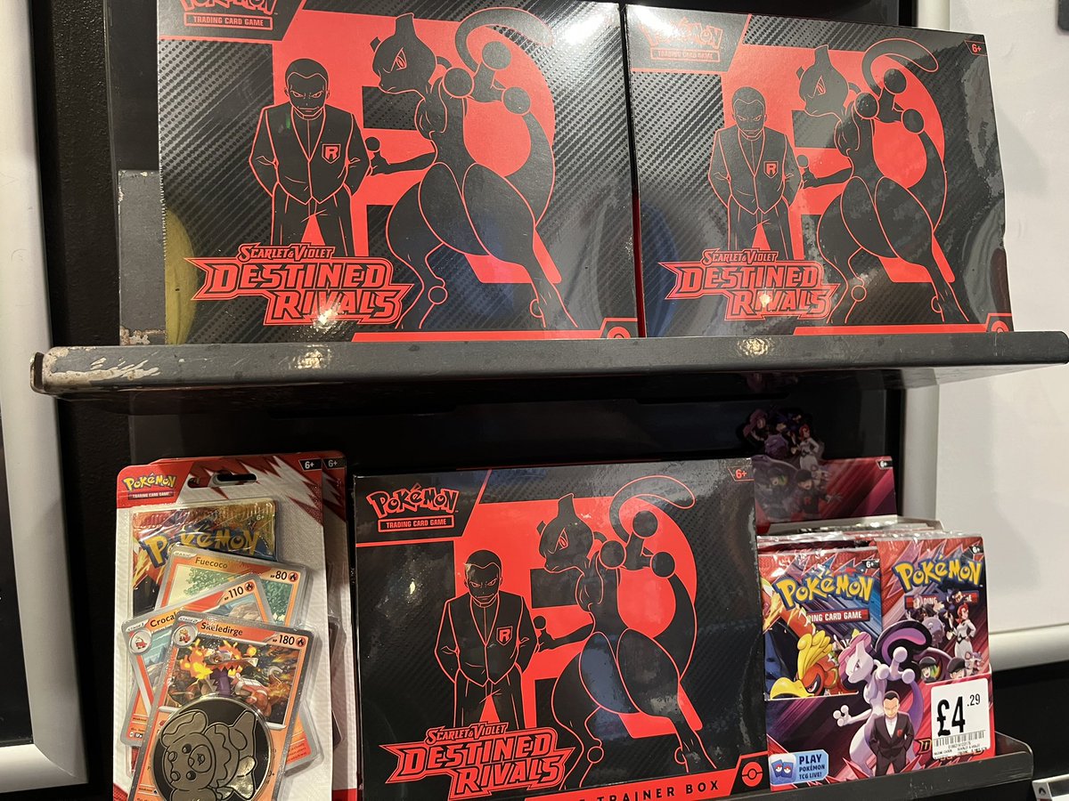 🚨#Pokemon fans!🚨

We’ve just had a fresh drop of #DestinedRivals stock arrive in store

As always limits in place to make sure everybody gets a bit of something

#PokemonTCG