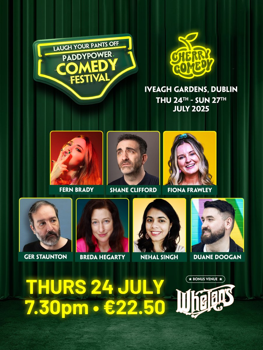 CherryComedy's tweet image. π Weβre back at the Comedy Festival next month and couldnβt be more excited to kick things off right here at our beloved Whelanβs! π₯
Itβs going to be an absolute belter of a show featuring some of our all-time faves β including the incredible Fern Brady π₯ making herβ¦