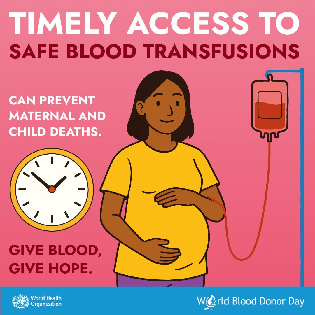 Did you know? Only a few countries in the WHO African Region currently meet the global target of 10 blood donations per 1,000 people. 

We must do more to ensure timely, safe, and equitable access to blood for everyone who needs it. #WBDD2025 #BloodSavesLives