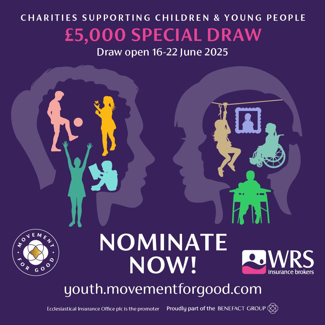 WRS Insurance Brokers (@wrsinsurance_) on Twitter photo 📣 Calling all charities supporting children & young people!
Nominations are OPEN for the #MovementForGood £5,000 draw from <a href="/benefactgroup/">Benefact Group</a>💛
🎯 10 grants available
🕒 Closes midnight 22nd June
👉 Nominate here: youth.movementforgood.com/seib
#WRSInsuranceBrokers #CharityFunding 📣 Calling all charities supporting children & young people!
Nominations are OPEN for the #MovementForGood £5,000 draw from <a href="/benefactgroup/">Benefact Group</a>💛
🎯 10 grants available
🕒 Closes midnight 22nd June
👉 Nominate here: youth.movementforgood.com/seib
#WRSInsuranceBrokers #CharityFunding