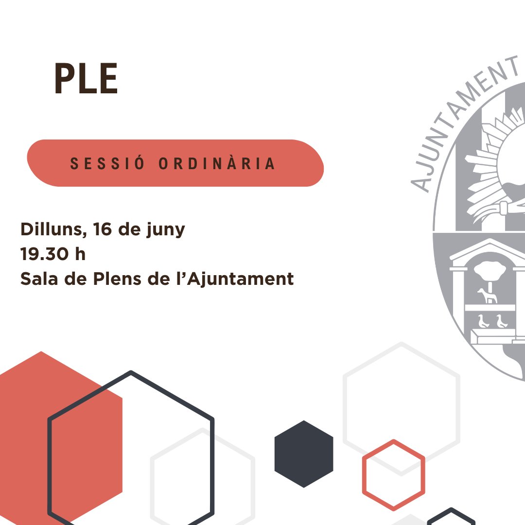 AJSantRamon's tweet image. 📢 Sessió ordinària del Ple de l’Ajuntament de Sant Ramon

📆 Dilluns 16 de juny 🕖 19.30 h. 📍 Sala de Plens de l’Ajuntament