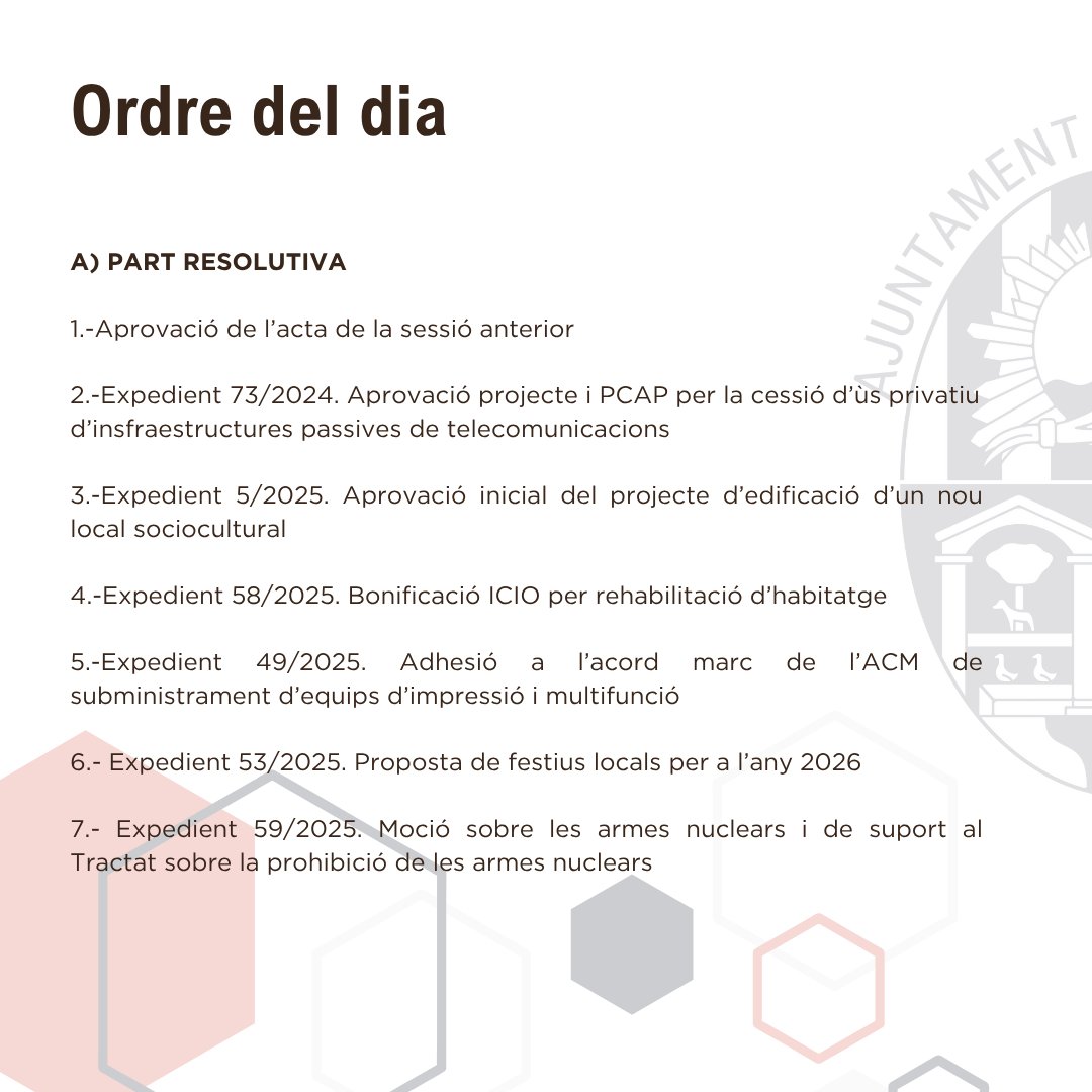 AJSantRamon's tweet image. 📢 Sessió ordinària del Ple de l’Ajuntament de Sant Ramon

📆 Dilluns 16 de juny 🕖 19.30 h. 📍 Sala de Plens de l’Ajuntament