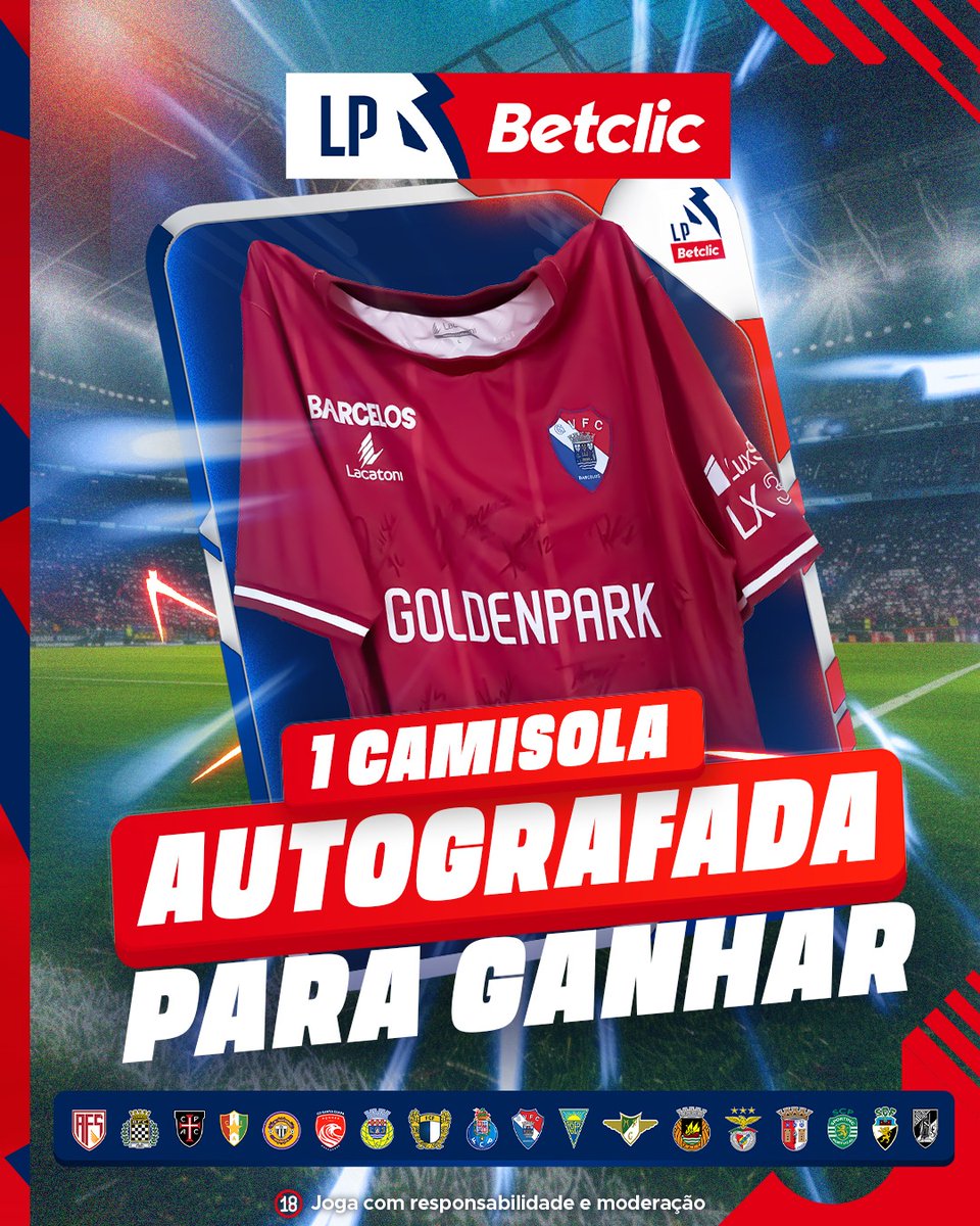 ⚽🔥 Aí vão mais 3 camisolas da #LPBetclic para oferecer, desta vez do Gil Vicente!

-Segue <a href="/CabineSport/">Cabine Desportiva</a> e <a href="/BetclicPortugal/">Betclic Portugal 🔞</a>
-Dá RT + Like
-Comenta #GiveawayBetclic + identifica 2 amigos

Comenta várias vezes mas marca pessoas diferentes.
3 vencedores anunciados dia 16.