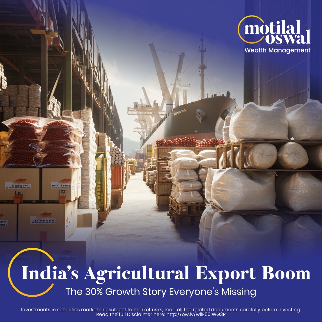 MotilalOswalLtd's tweet photo. THREAD 🧵: How India became the world's agricultural export powerhouse (and why investors should care)
🔖 #AgriExports2025 #IndiaGrowth #MOTips https://t.co/cWTQ4zVFM3