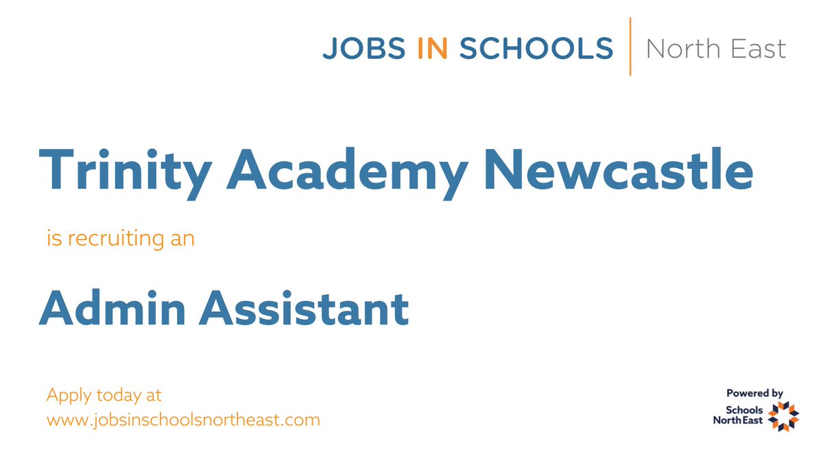 Trinity Academy Newcastle is recruiting an Admin Assistant

Find out more: ow.ly/UQhi50W66F9