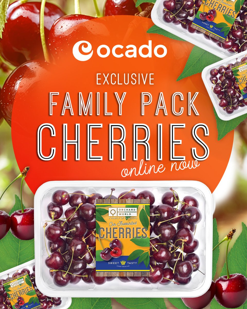 OrchardWorld_'s tweet image. We are really excited to announce here at OrchardWorld a new line that has been added to our range, everyone loves a Cherry, and we wanted to expand our range to include a ‘Family’ or ‘Sharing Pack’ of OrchardWorld Cherries, which aligns with our brand values. Enjoy.
#cherries…