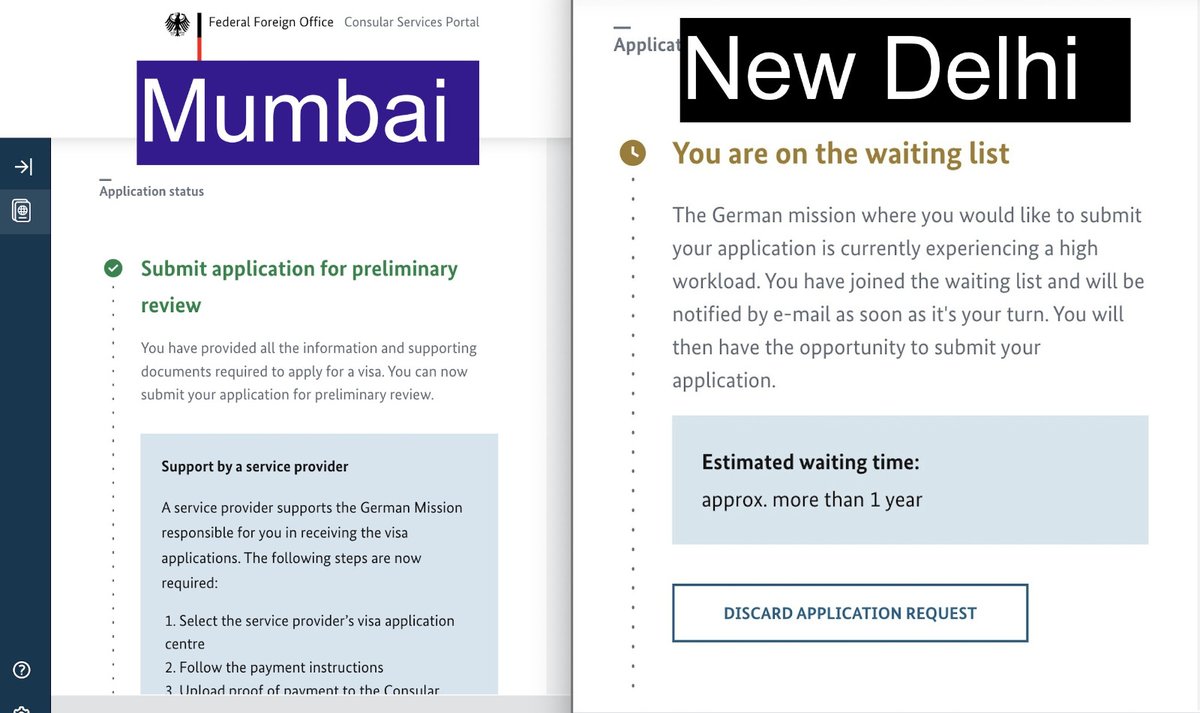 xntrcityexajrtd's tweet photo. I agree but it still leaves a lot of things unanswered - for e.g. why the large difference in processing times between Delhi and other centers?

Hopefully they'll give us a clearer picture of what's actually going on!

@GermanyinIndia @AmbAckermann @KasparJoMeyer @AuswaertigesAmt https://t.co/Ikn1L7Vb3d