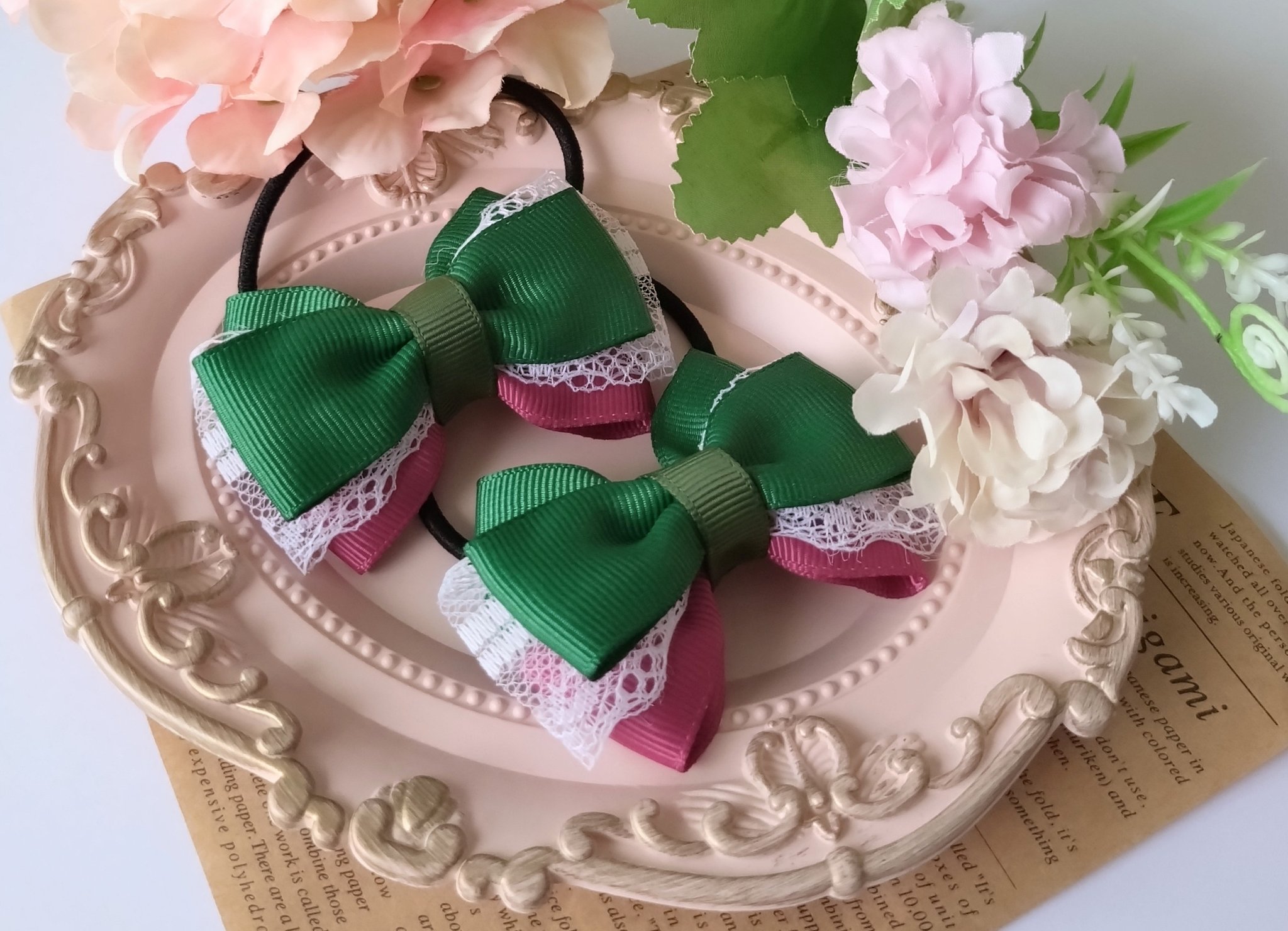 ♡ハンドメイド♡ヘアゴムリボン ♡ハンドメイド♡ヘアゴムリボン