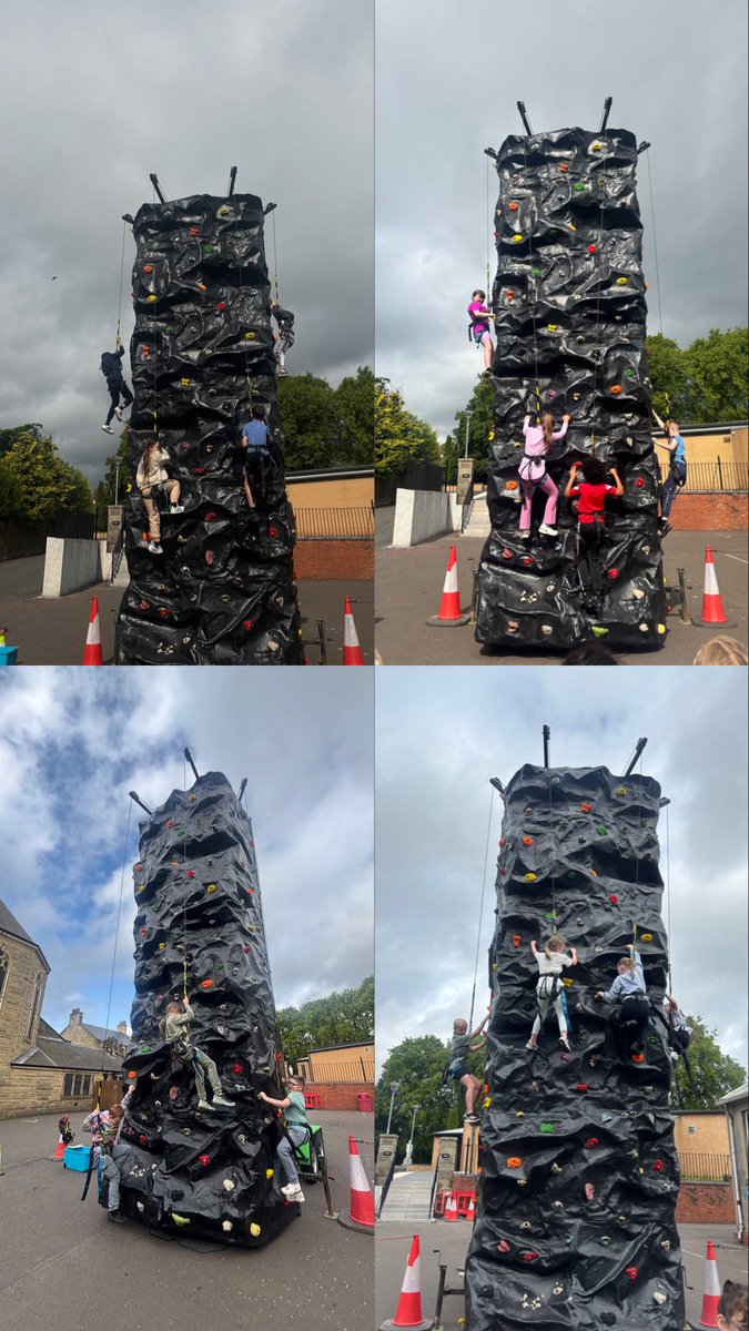 Primary 4 had an amazing start to our Fun Day Friday doing some Rock Climbing on the Climbing Wall 🧗🧗‍♀️ thank you so much to our amazing Parent Council for organising these fun experiences 🫶🏼✨🩷