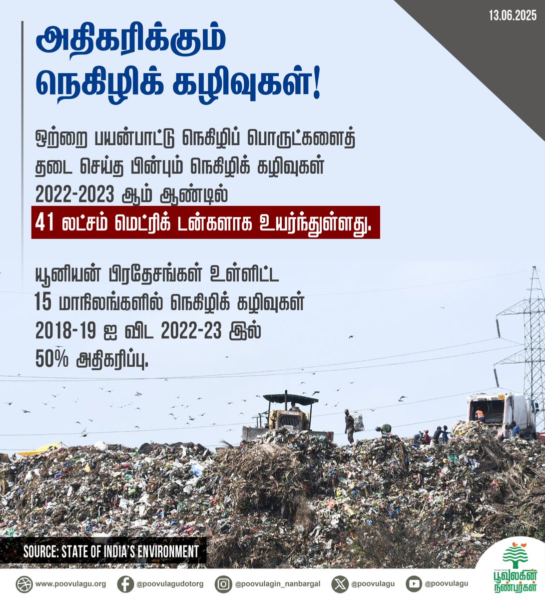 poovulagu's tweet image. அதிகரிக்கும் நெகிழிக் கழிவுகள்!

#Plastic  #plasticwaste #avoidplastic #plasticfree #pollution #Poovulaginnanbargal