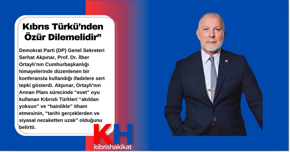 Akpınar, Kıbrıs Türkü’nün iradesi tartışılamaz” kibrishakikat.com/?p=236310 <a href="/akpinar_serhat/">Serhat AKPINAR</a>  #SerhatAkpınar #İlberOrtaylı #Hakikat #HakikatGazetesi