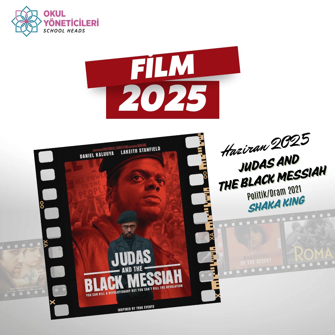 Haziran ayı filmimiz "Judas and the Black Messiah" keyifli seyirler.

#dram #politik #enaz12film #judasandtheblackmessiah #shakaking
#OkulYöneticileri
