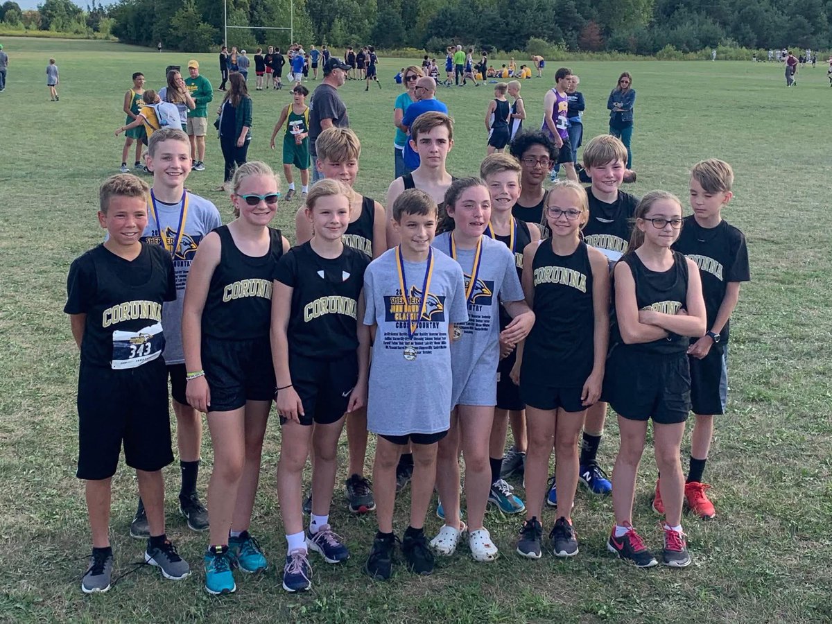 The Heartbeat of Corunna (@hbocorunna) on Twitter photo Flashback Friday - <a href="/CoRUNnaCross/">CorunnaCrossCountry/Track&Field</a> Boys & Girls MS teams after the 2019 Shepard John Bruder Classic.
Jaxon Strauch (Class of 2025), <a href="/LoganVowell6/">Logan Vowell</a> (Class of 2024), Aiden Roka (Class of 2023) and Hayven Thiel (Class of 2025) medaled for Corunna. Flashback Friday - <a href="/CoRUNnaCross/">CorunnaCrossCountry/Track&Field</a> Boys & Girls MS teams after the 2019 Shepard John Bruder Classic.
Jaxon Strauch (Class of 2025), <a href="/LoganVowell6/">Logan Vowell</a> (Class of 2024), Aiden Roka (Class of 2023) and Hayven Thiel (Class of 2025) medaled for Corunna.