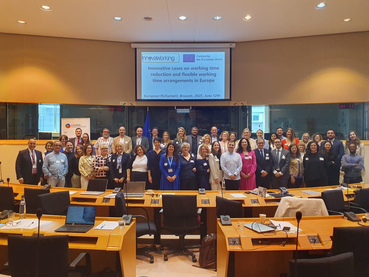 ✨ Gran jornada ayer en el Parlamento Europeo presentando el proyecto #INNOVAWORKING, coordinado por la <a href="/uc3m/">UC3M</a>, sobre la reducción de jornada laboral o el impacto de la tecnología en el tiempo de trabajo.

Más info 👇
uc3m.es/ss/Satellite/U…