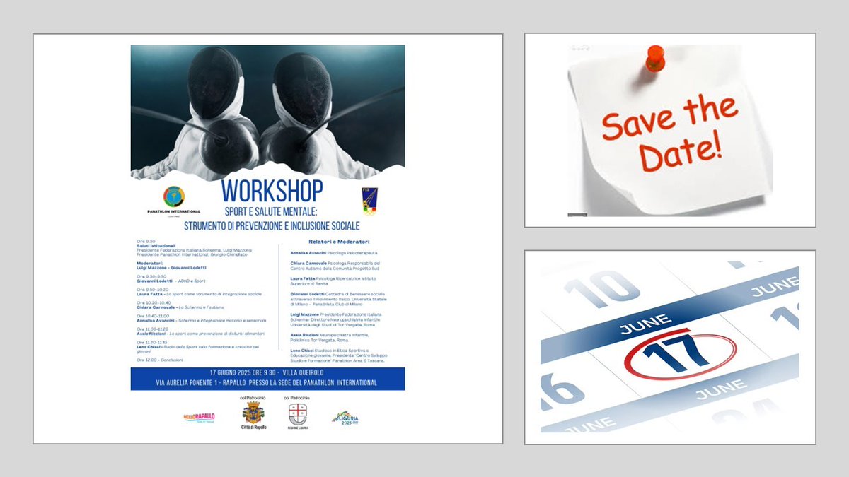 Workshop   “Sport e Salute Mentale: Strumento di Prevenzione e Inclusione Sociale”
Siamo lieti di  informarvi che potrete seguire in diretta il workshop, collegandovi attraverso il seguente link: youtube.com/live/VS4NlLkdj…