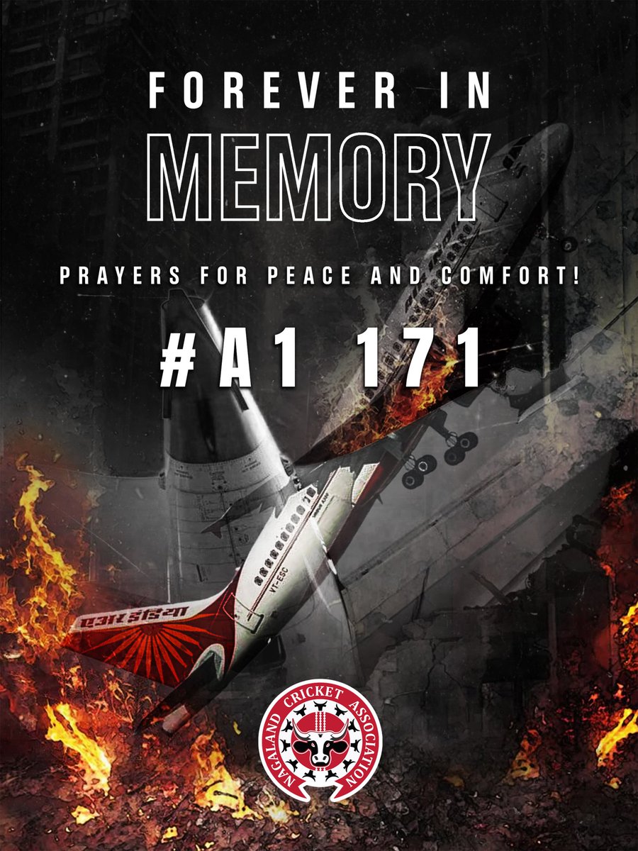 The Nagaland Cricket Association extends its deepest condolences to the families and loved ones affected by the tragic Air India incident. 

We stand in silence, in memory of those who are no longer with us.

#NCA #NagalandCricketAssociation #ForeverInMemory #AirIndia