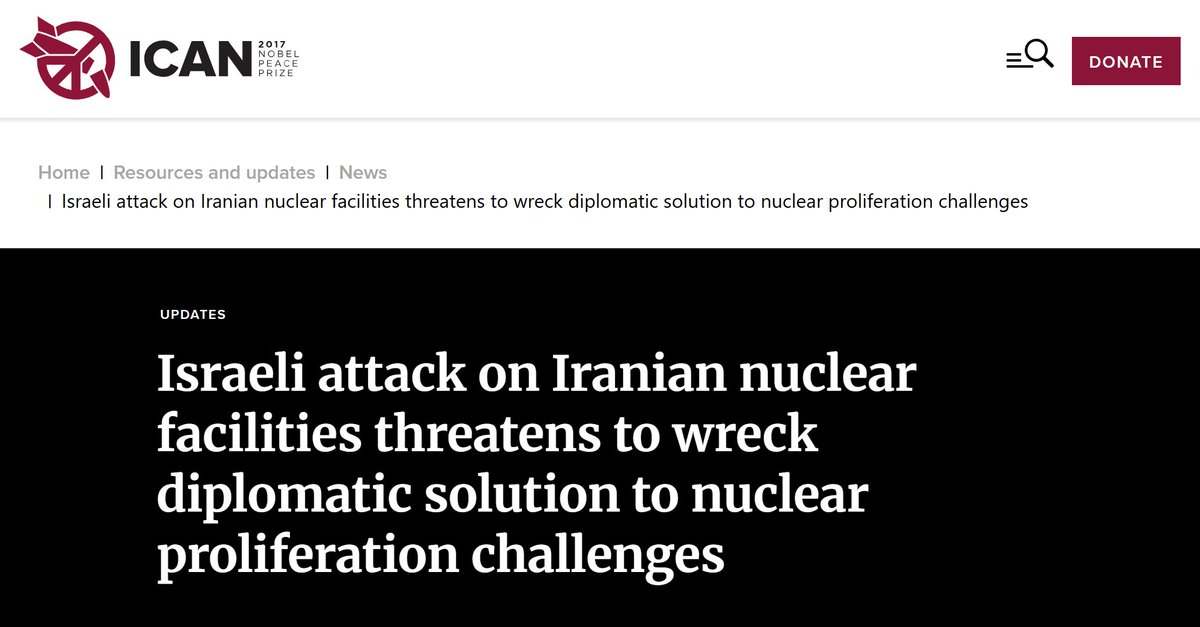 Israel’s bombing of Iran’s nuclear sites is a dangerous escalation. Israel is the only nuclear-armed state in the region. Both must join the UN Treaty banning nuclear weapons now, nuclear weapons have no “right hands.”

Read more here: 
icanw.org/israeli_attack…

#TPNW #NuclearBan