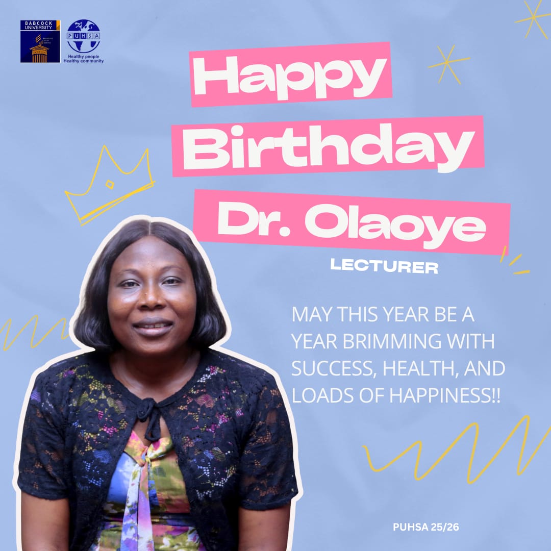 BUPuhsa's tweet photo. Happy birthday to our amazing Dr. Olaoye 🥳🥳

May your day be filled with laughter, love, and maybe a few quiet moments without us students 😆❤️

#PUHSA #birthday #celebrateinstyle #puhsaiswishingyouahappybirthday
#wearesinginghappybirthdaytoyou https://t.co/yva29RNYuD