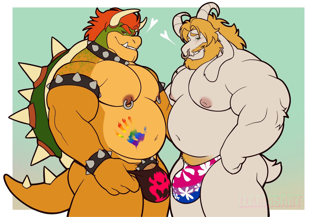 Bowser and Asgore wish you all a very Happy Pride Month !🌈💕