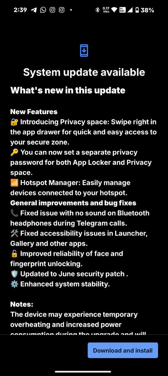 Teknovist's tweet photo. Privacy boost for Nothing Phone (2a) Plus! 🛡️ New update (PacmanPro-V3.0-250609-1917 introduces the new Privacy Space, a Hotspot Manager, and bumps the OS to NOS 3.2! Plus, the June security patch and stability fixes. #NothingPhone2aPlus https://t.co/VnSbQYuVP0