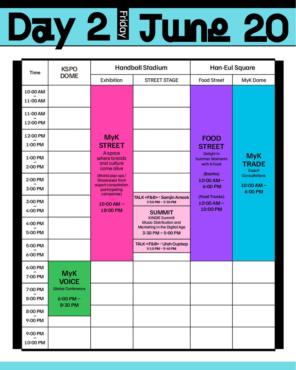 myk_festa's tweet photo. #MyKFESTA #마이케이페스타 #타임테이블 #시간표 #Timetable https://t.co/S0JisGbmpP