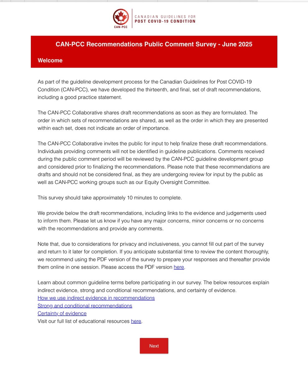 💜TorontoBikeMama (@mamatoronto) on Twitter photo URGENT
Draft recs 🇨🇦 for children #LongCovidKids
Survey open for comment until June 16th 9AM EDT
🌎feedback welcome
research.net/r/CAN-PCCRecom…
Est 10 min, PDF link to plan as can’t fill out partially to complete later
canpcc.ca/app/uploads/20…
Topics H/T <a href="/NandiniB_06/">Nandini, MPH</a>
🧵
1/ URGENT
Draft recs 🇨🇦 for children #LongCovidKids
Survey open for comment until June 16th 9AM EDT
🌎feedback welcome
research.net/r/CAN-PCCRecom…
Est 10 min, PDF link to plan as can’t fill out partially to complete later
canpcc.ca/app/uploads/20…
Topics H/T <a href="/NandiniB_06/">Nandini, MPH</a>
🧵
1/