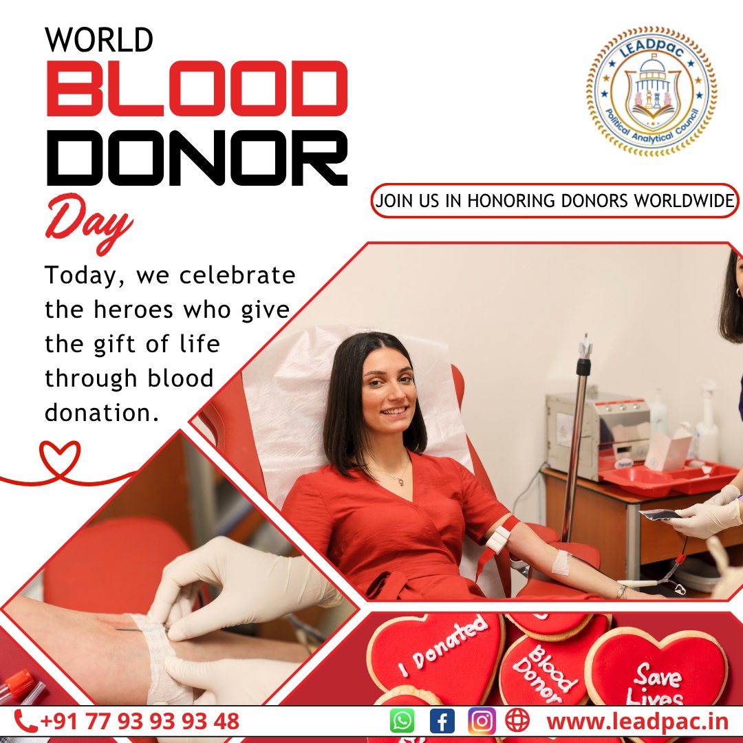 leadpac9's tweet photo. 🩸World Blood Donor Day
Your selfless act saves lives, restores hope &amp; strengthens our community.💪❤️
Together, we create a healthier world🌍
🔹With gratitude from #leadpac 
#worldblooddonorday #donatebloodsavelives #leadpaccares #reallifehero #blooddonationmatters #PoliticsToday https://t.co/EKqVS81tKC