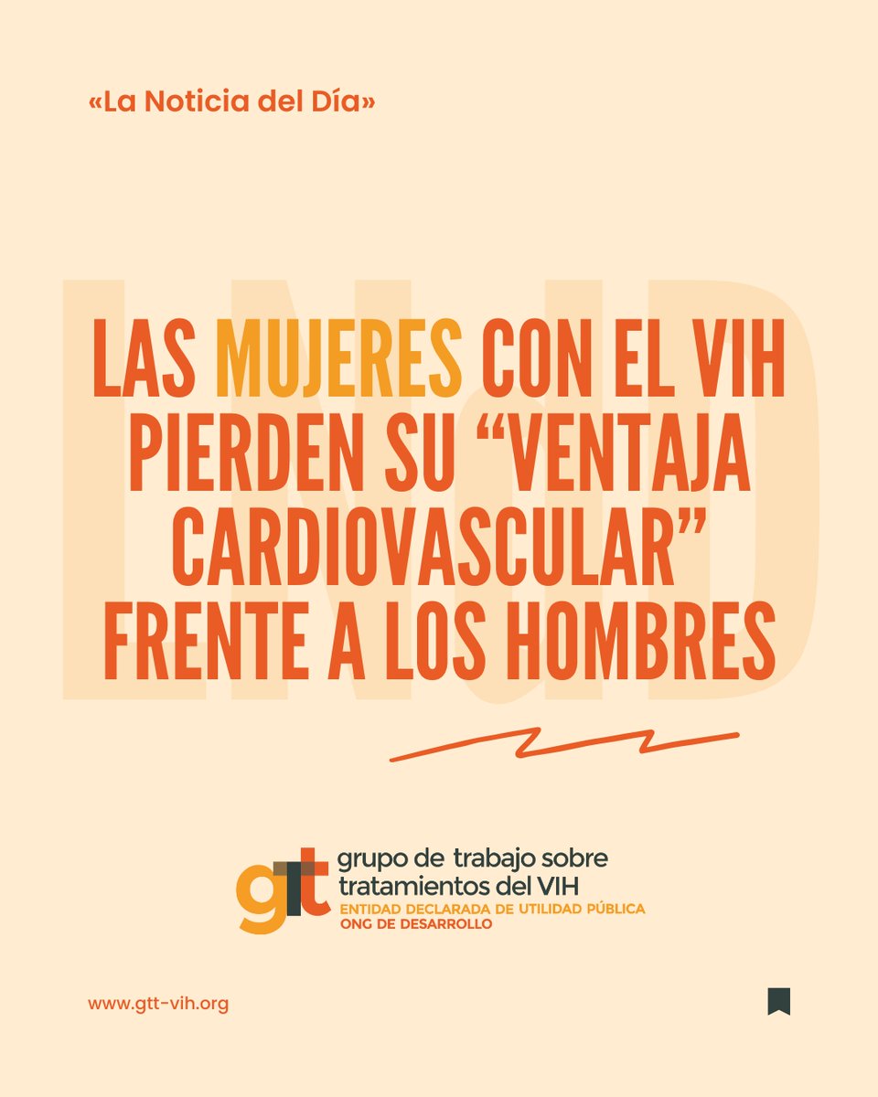 El VIH aumenta el riesgo de problemas cardíacos en mujeres 🫀. Por ello es importante controlar factores de riesgo y seguir las indicaciones médicas para proteger su salud cardiovascular

📲 Lee «La Noticia del Día» completa en la web de gTt-VIH 🧡

🔗 gtt-vih.org/publicaciones/…